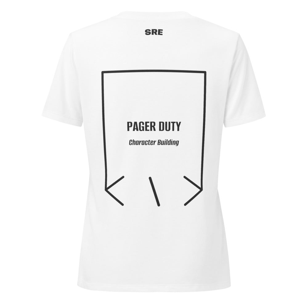Pager Duty — Solid White Blend Dark Grey Heather back mockup