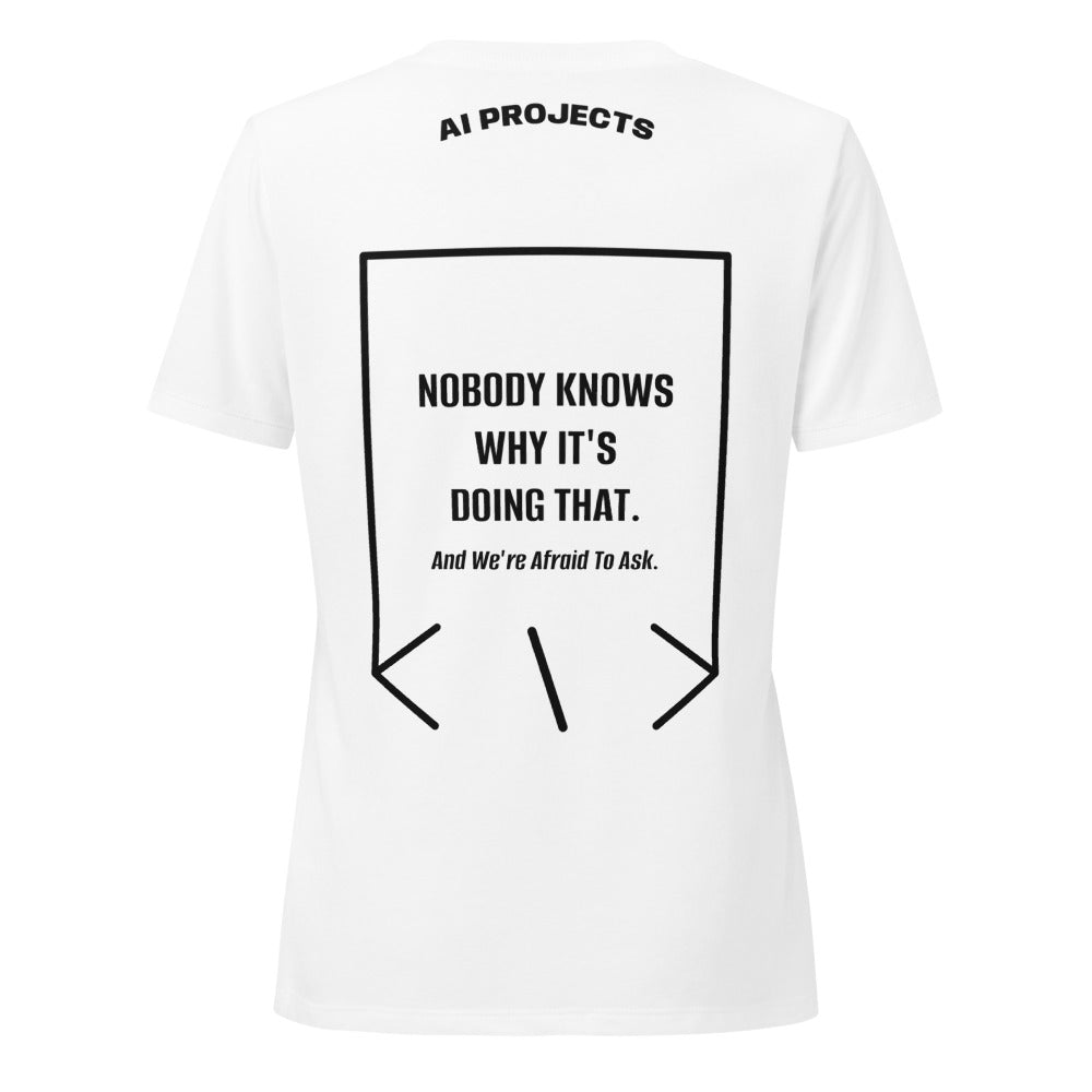Nobody Knows Why It's Doing That. — Solid White Blend Solid Black Blend back mockup