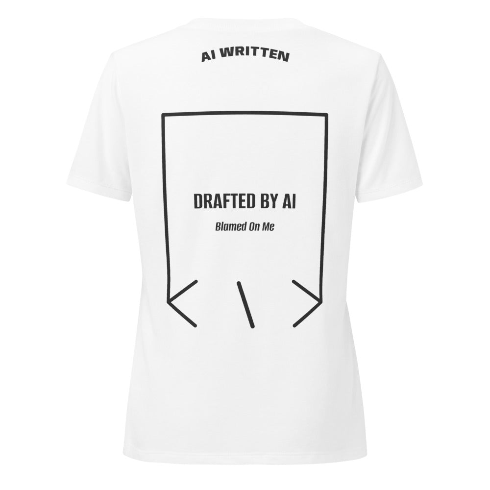Drafted By AI — Solid White Blend Dark Grey Heather back mockup