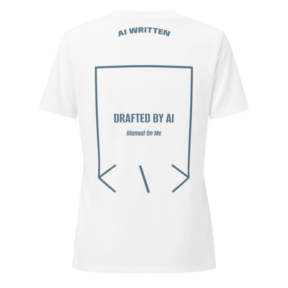 Drafted By AI — Solid White Blend Heather Slate back mockup