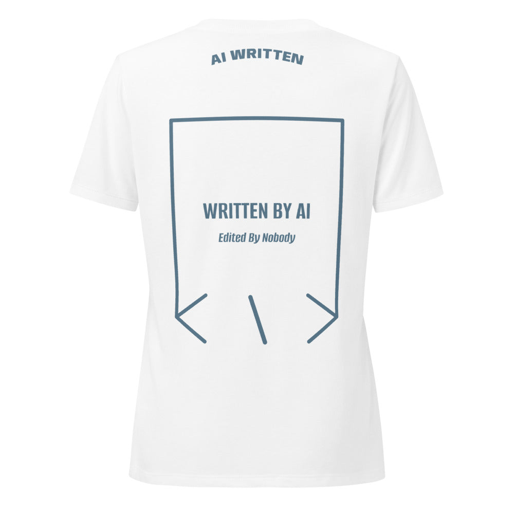 Written By AI — Solid White Blend Heather Slate back mockup