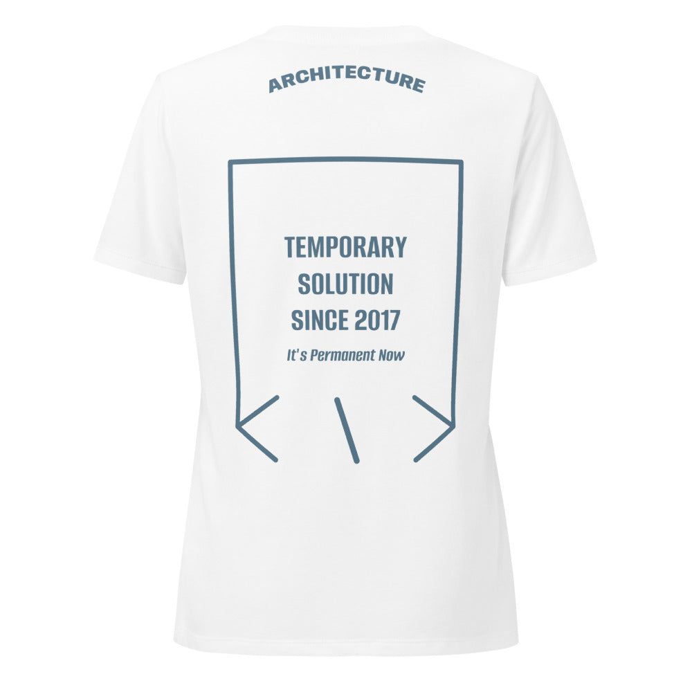 Temporary Solution Since 2017 — Solid White Blend Heather Slate back mockup