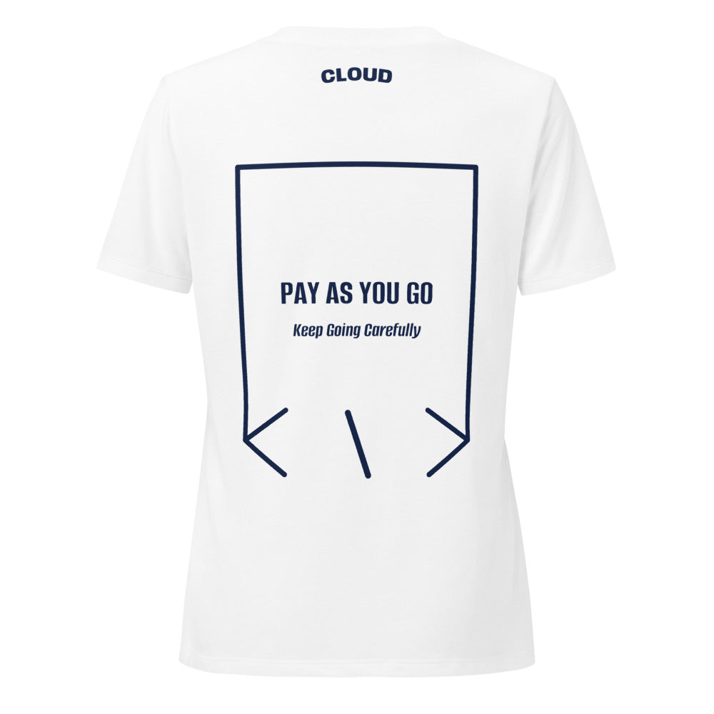 Pay As You Go — Solid White Blend Heather Navy back mockup