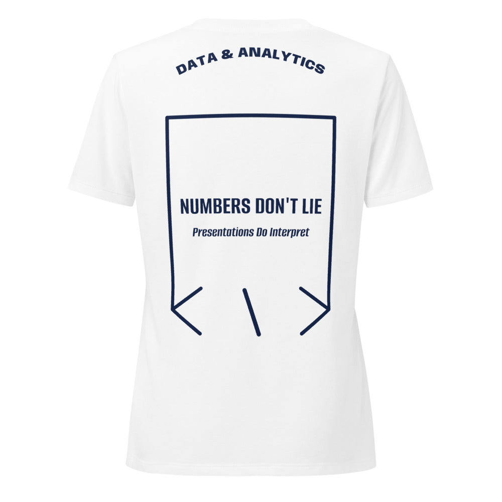 Numbers Don't Lie — Solid White Blend Heather Navy back mockup