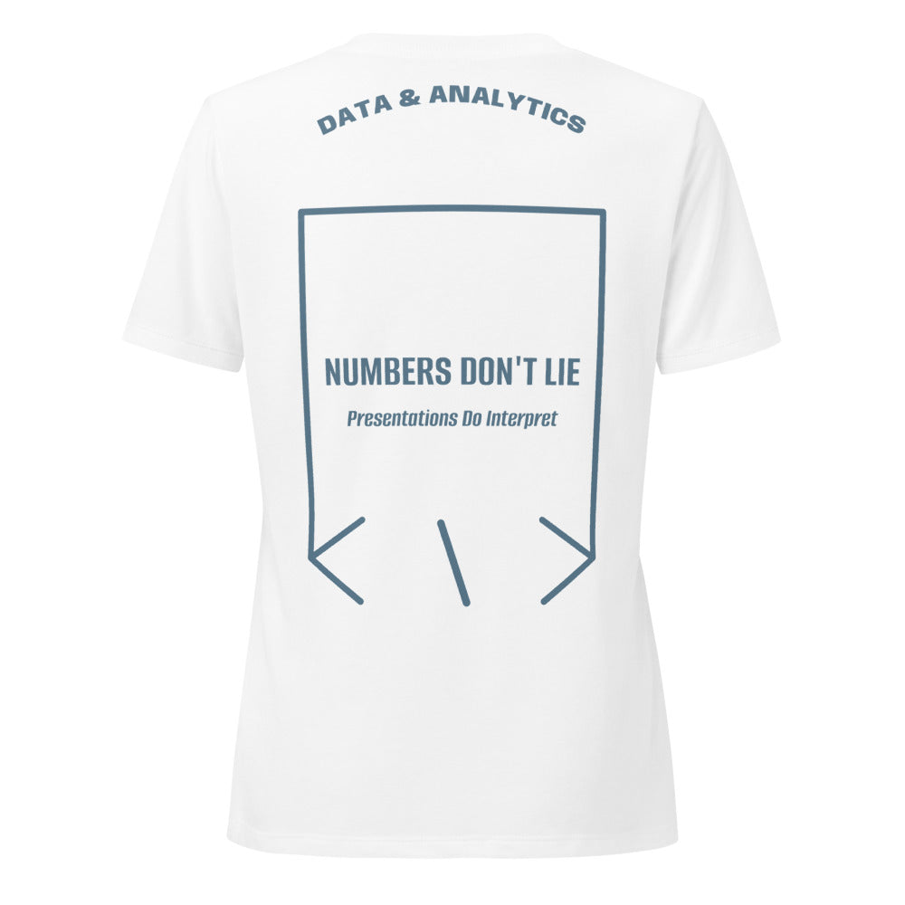 Numbers Don't Lie — Solid White Blend Heather Slate back mockup