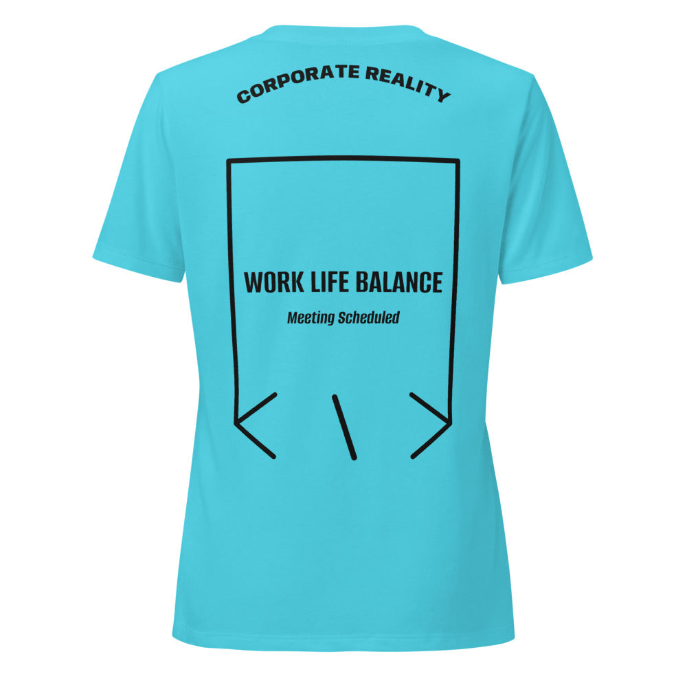 Work Life Balance — Turquoise Solid Black Blend back mockup