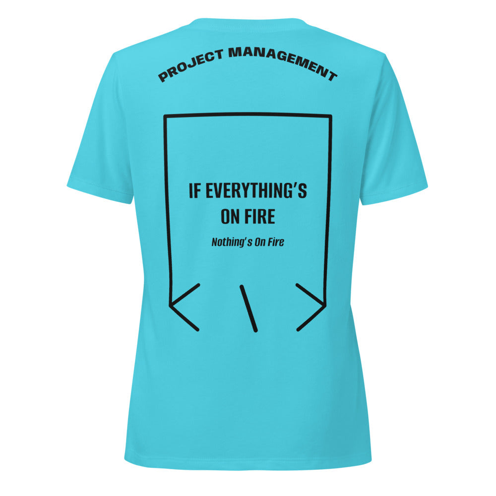 If Everything’s On Fire — Turquoise Solid Black Blend back mockup