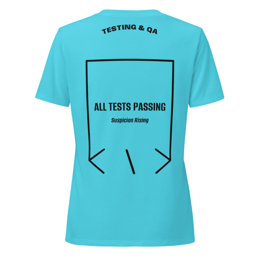 All Tests Passing — Turquoise Solid Black Blend back mockup