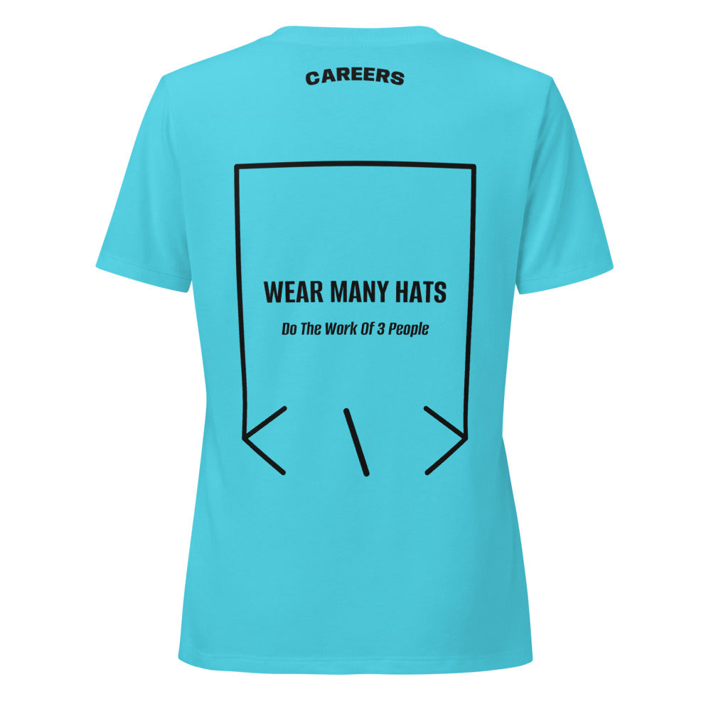 Wear Many Hats — Turquoise Solid Black Blend back mockup