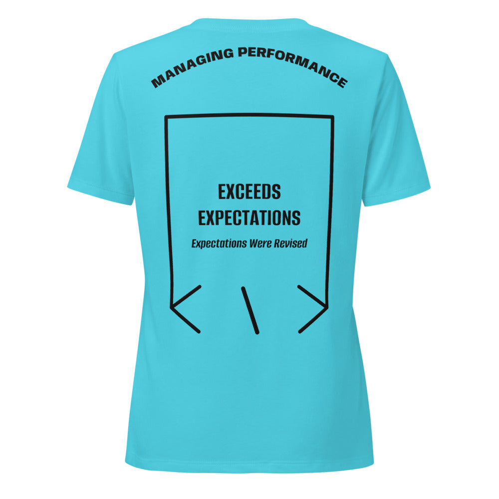 Exceeds Expectations — Turquoise Solid Black Blend back mockup