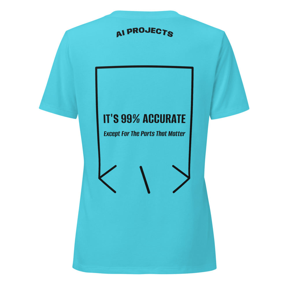 It's 99% Accurate — Turquoise Solid Black Blend back mockup