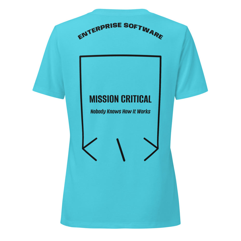 Mission Critical — Turquoise Solid Black Blend back mockup