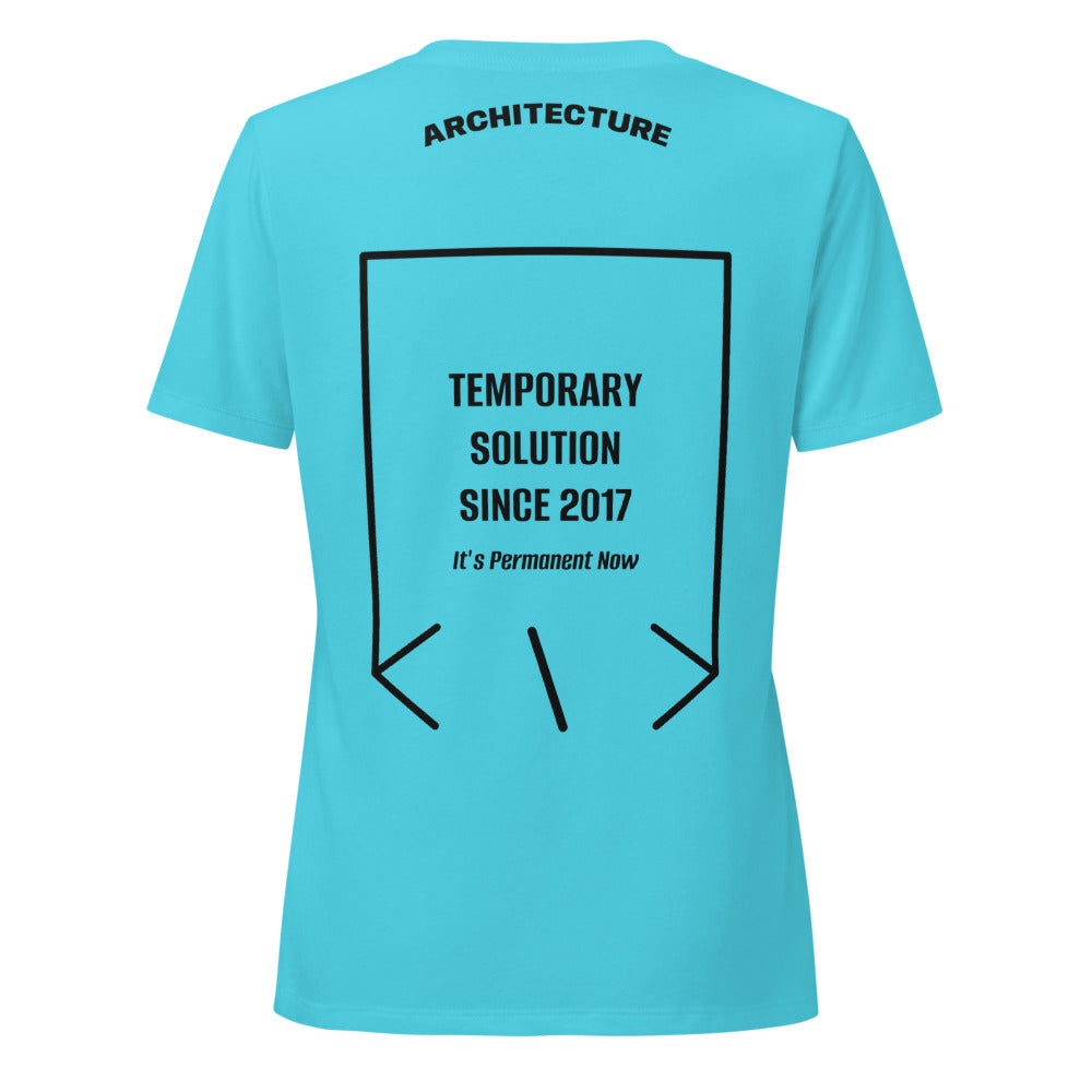 Temporary Solution Since 2017 — Turquoise Solid Black Blend back mockup
