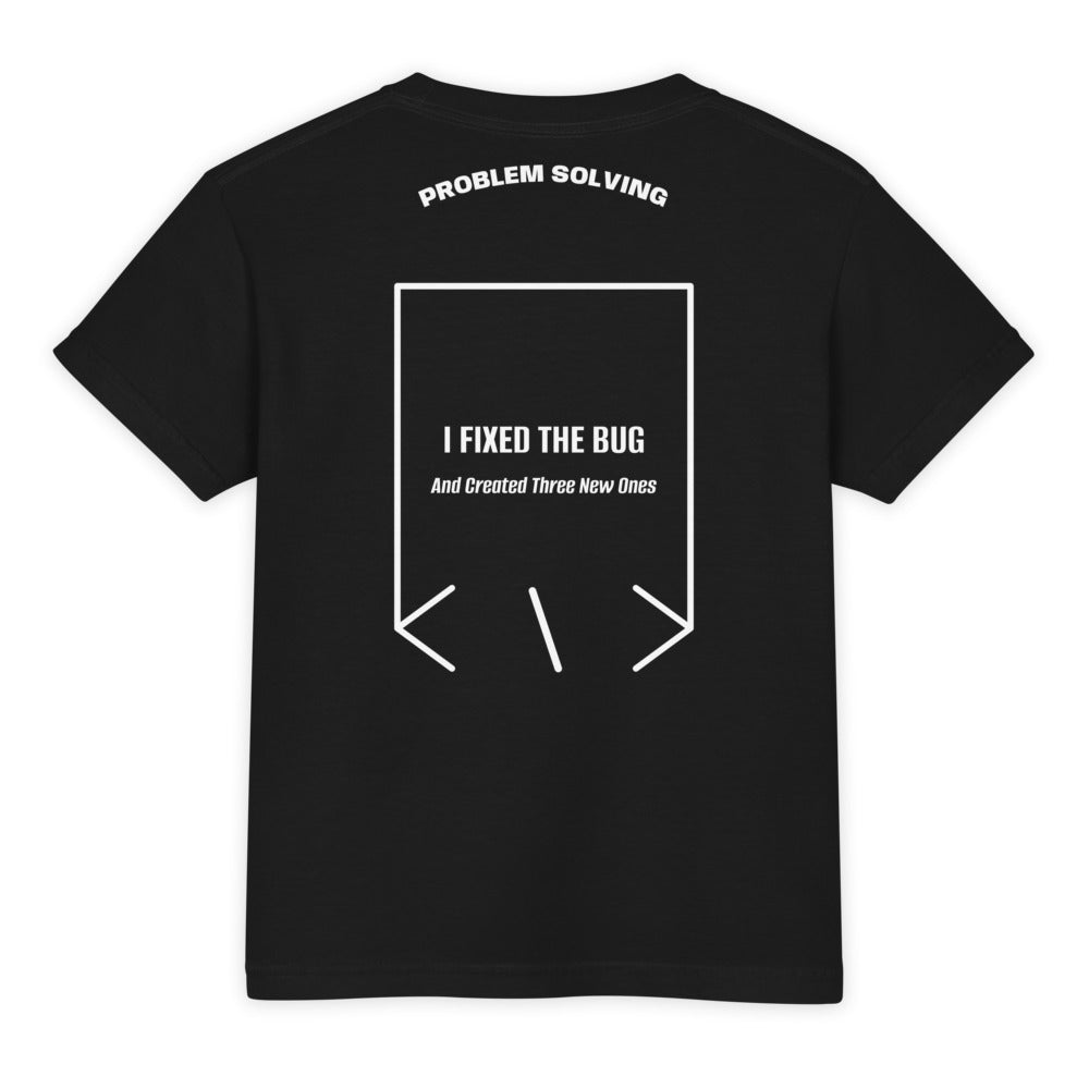 I Fixed The Bug — Black White back mockup