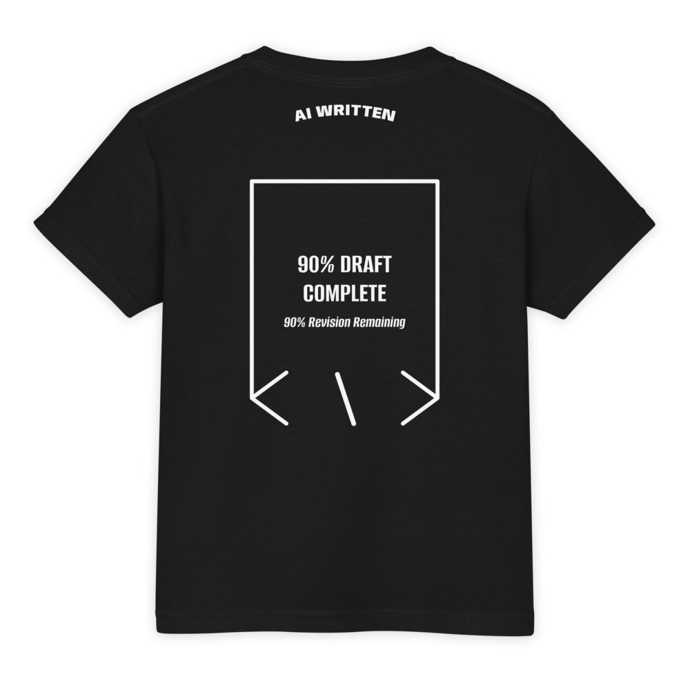 90% Draft Complete — Black White back mockup