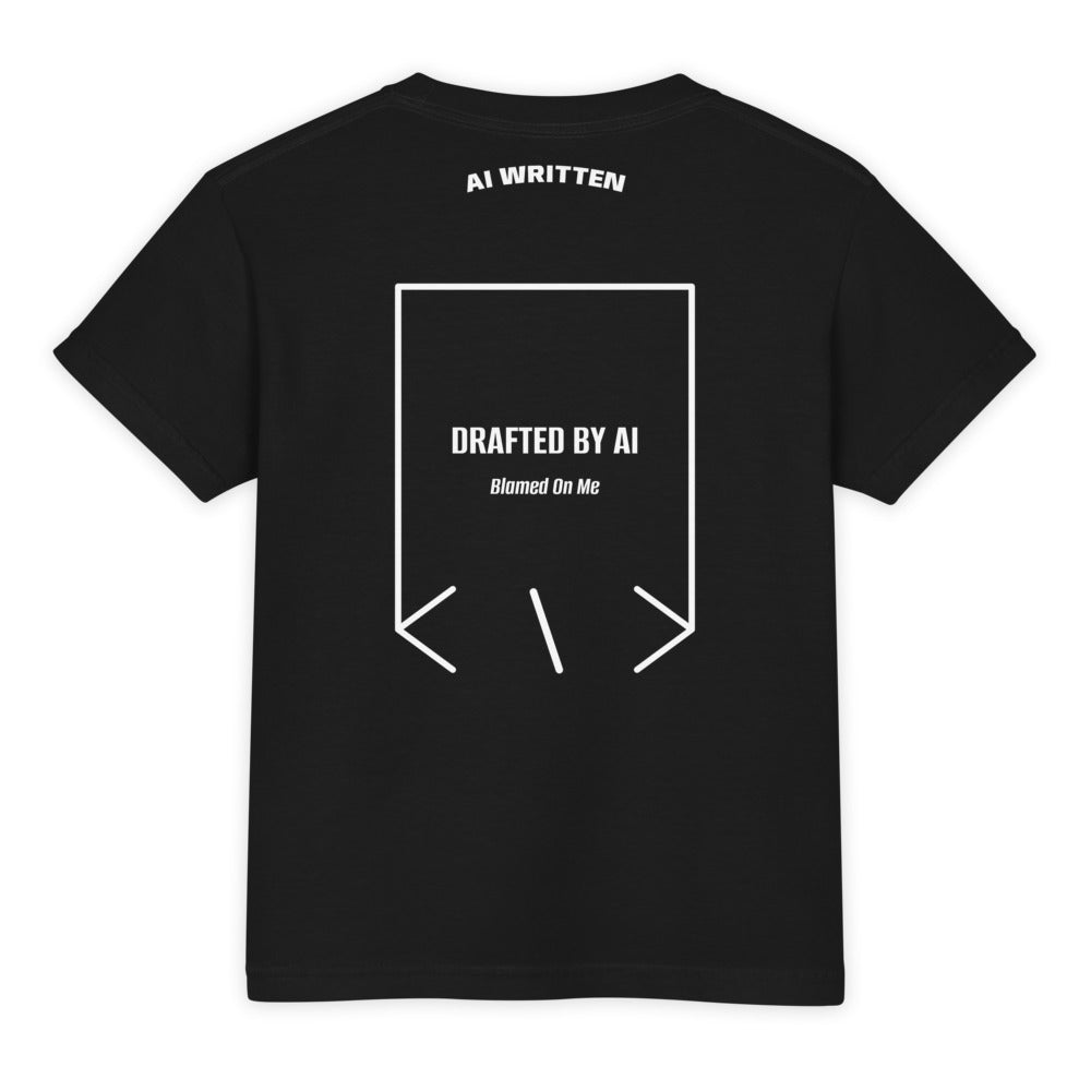 Drafted By AI — Black White back mockup