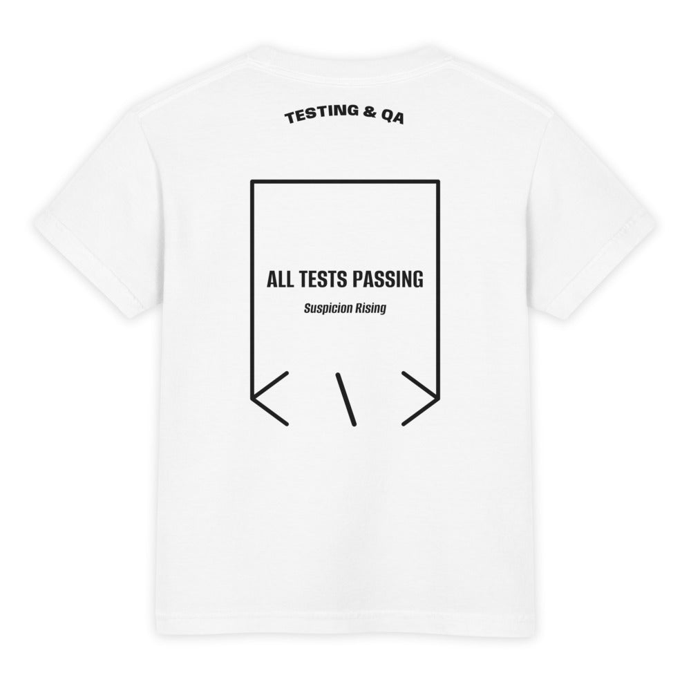 All Tests Passing — White Black back mockup