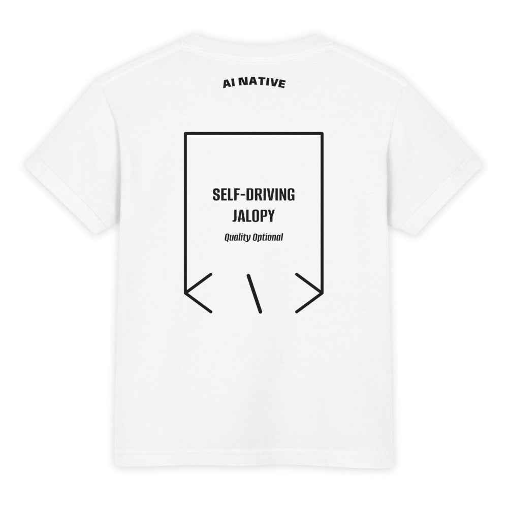 Self-Driving Jalopy — White Black back mockup