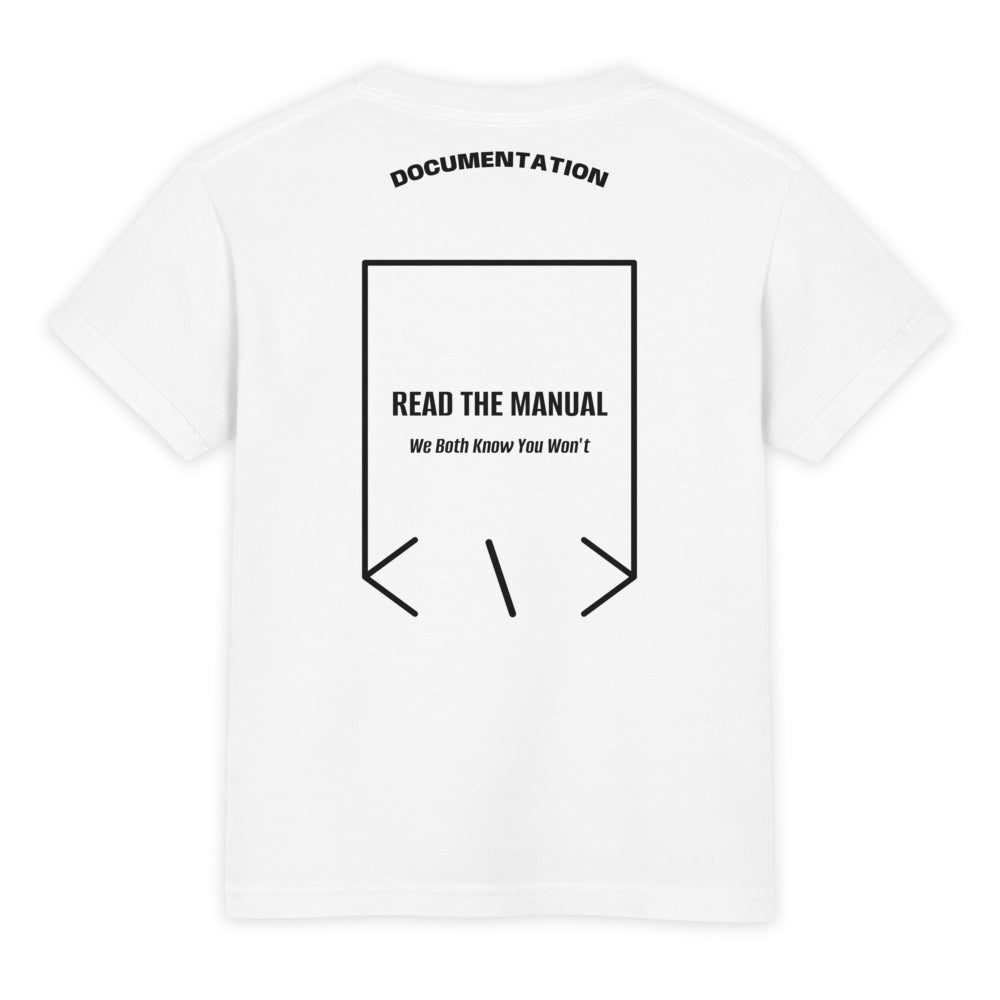 Read The Manual — White Black back mockup