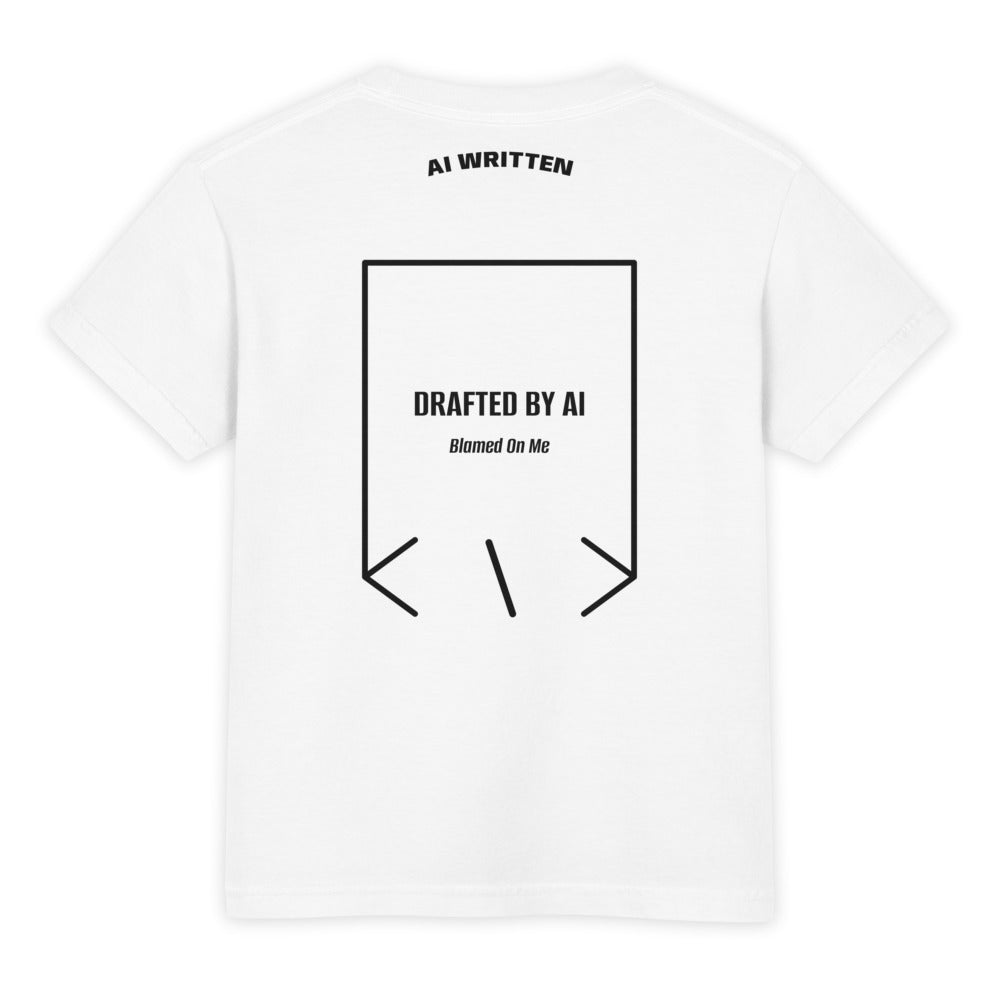 Drafted By AI — White Black back mockup