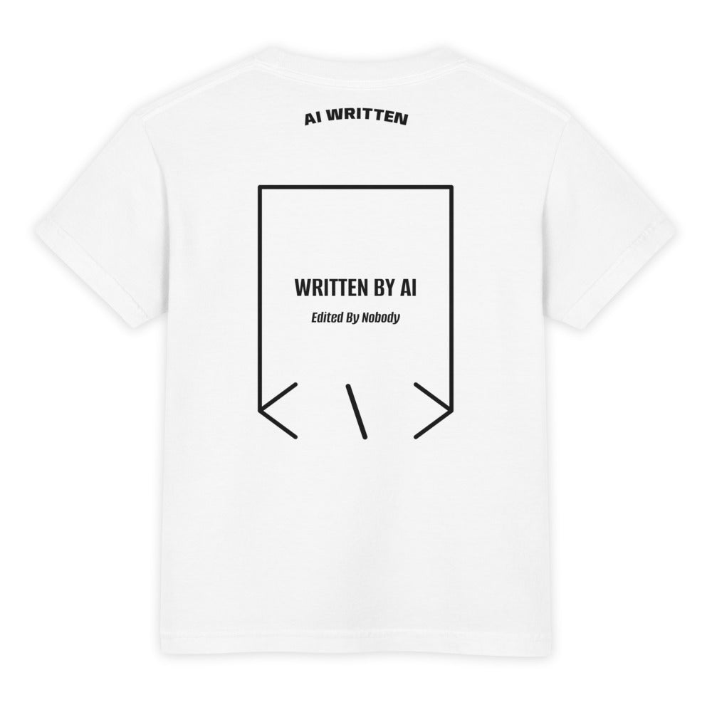 Written By AI — White Black back mockup