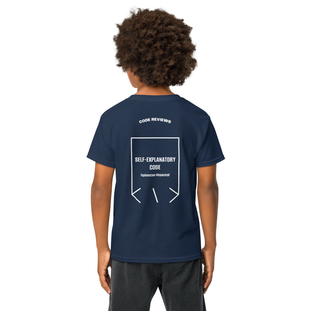 Self-Explanatory Code — Navy White back mockup